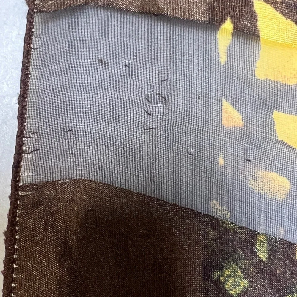 Unbranded Womens Square Scarf Tiger Animal Print 39x39 Brown Gold Sheer Wrap